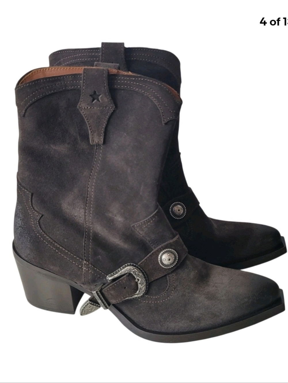 Free People Lady Lonestar Suede Western Boots size 39 Size 8.5 - Picture 2 of 12